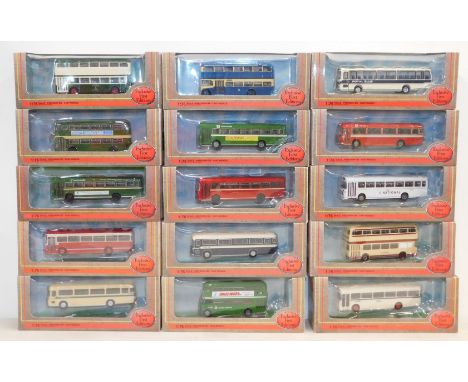 Gilbow die cast models of single and double decker buses, scale 1:76, boxed. (15)