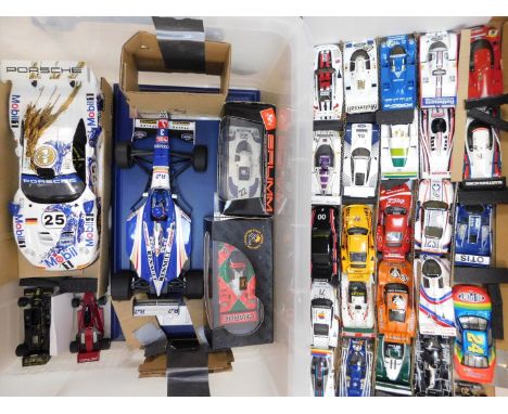 Die-cast models of Formula 1 and sports cars, scale 1:43, a Brumm Porsche 917, R220, boxed, Ixo Mazda 787B racing car, winner