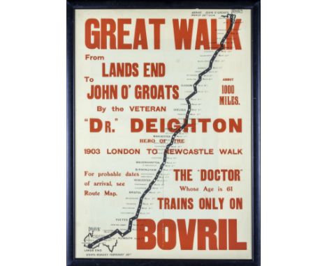 A large framed Bovril advertising print of The Great Walk 46cm x 63cm