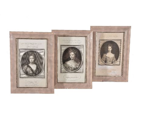 A series of twelve engravings of royals and courtiers by John Goldar after portraits by Sir Godfrey Kneller, published betwee