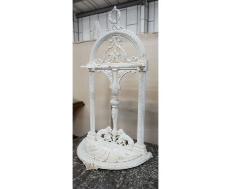 A Victorian painted cast iron stick stand, width 50cm, height 84cm