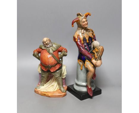 Two Doulton figures, The Jester HN 2016 and Falstaff HN 2054 - tallest 25cm