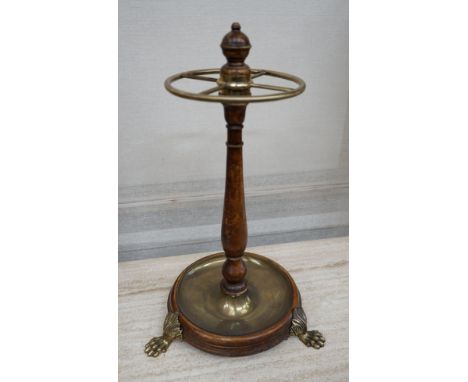 A Victorian style brass mounted mahogany stick stand, height 60cm