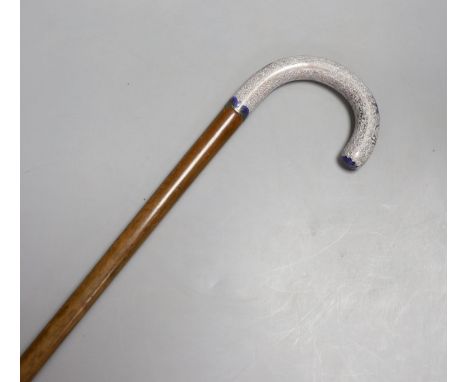 A 19th / 20th century Chinese walking stick with cloisonne handle with five claw dragon