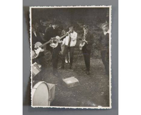 David Bowie unpublished photograph of his first band, The Konrads with Himself, aka Davy Jones playing the saxophone