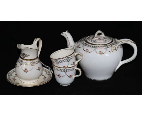 A late 19th century floral tea service