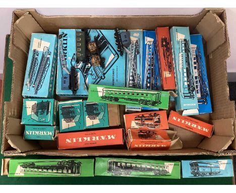 A Quantity of Second Half 20th Century HO Scale Marklin Model Railway Items including Level Crossing, Viaduct Set and Breakdo