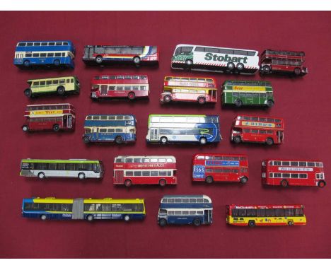 Nineteen 1:76 Scale Diecast Model Buses by EFE, Oxford, Corgi, playworn, damages noted.