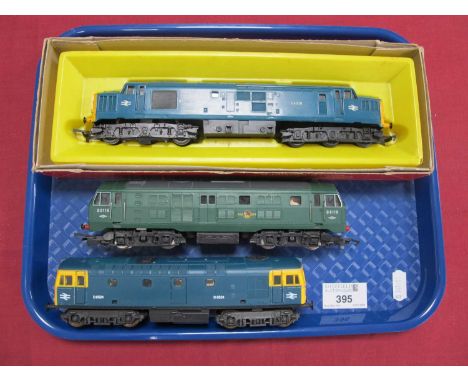 Three OO Gauge Diesel Locomotives by Hornby, Lima and Triang, playworn, untested.