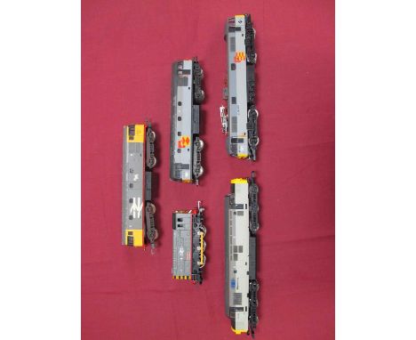 Five OO Gauge Modern Locomotives by Lima, Hornby. Comprising of Four Diesels and One Electric in Sector and Railfreight Liver