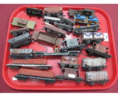 Approximately Twenty Four OO Gauge Wagons by Dapol, Hornby, Bachmann. Including some kit built, many with added loads, playwo