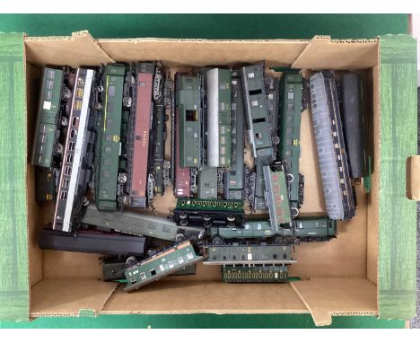 Approximately Twenty Five HO Scale European Outline Coaches by Lima and other, playworn.