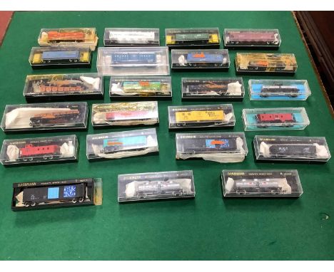 Approximately Twenty Three Boxed N Gauge American Freight Wagons by Bachmann, Atlas.