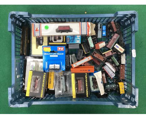 Approximately Thirty Five N Gauge British Wagons by Graham Farish, Peco and other, some boxed, mostly playworn. Together with