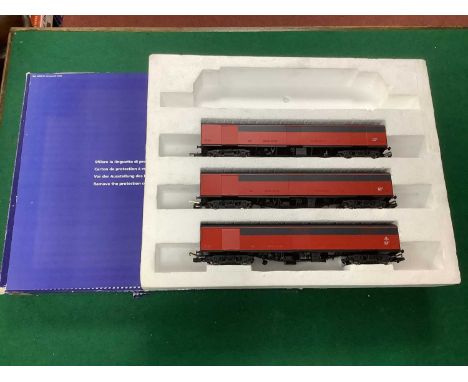 Three Boxed Lima OO Gauge GUV Vans in RES Livery (no locomotive in box).