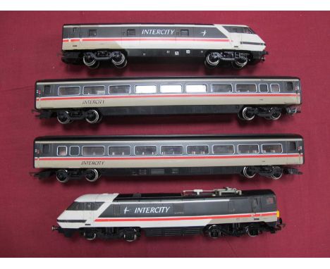 Hornby OO Gauge Inter City 225 Train including Class 91 Locomotive and and a DVT, damage to pantograph, playworn, untested.