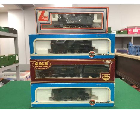 Four Boxed OO Gauge Great Western Locomotives by Lima, Airfix. Including Three 2-6-2 Tank Engines and Caerphilly Castle no. 4