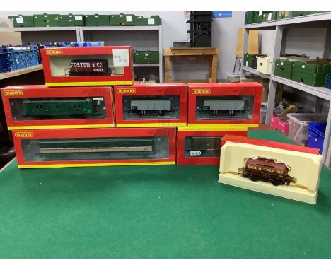 Seven Boxed OO Gauge Hornby Rolling Stock Items including Southern 4 Wheel Luggage Van.