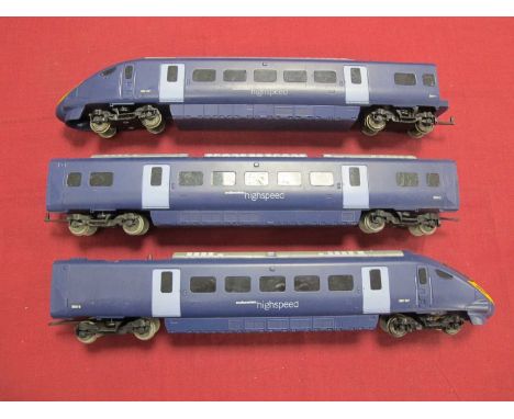 Hornby OO Gauge Three Car Javelin High Speed Train, pantograph missing, playworn, damage noted, untested.