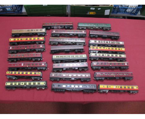 Twenty Three OO Gauge Coaches by Hornby, Dapol and other, playworn.