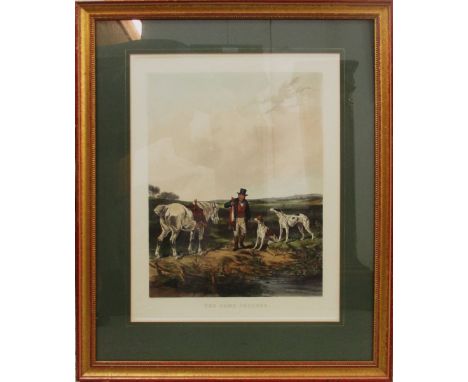 SET OF FOUR HUNTING SCENES, published by Ackerman, painted by W.J. Shayer and engraved by J. Harris, 55cm x 42cm each, framed