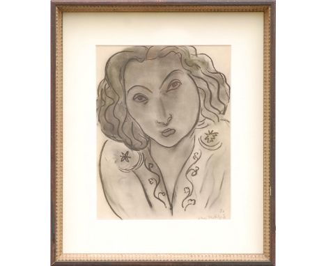 HENRI MATISSE, 'Portrait d'une femme', collotype, 1943, limited edition 950, numbered justification page verso, 28cm x 22cm, 