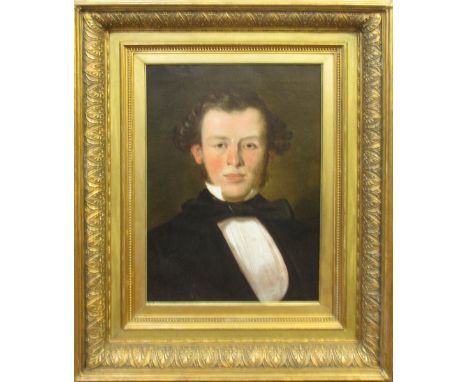 19TH CENTURY SCHOOL, 'Portrait of a gentleman', oil on canvas, 53cm x 43cm, gilt frame.