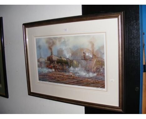 DAVID BELL - Limited Edition coloured print of steam locomotive