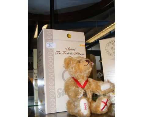 A modern Steiff teddy bear 'Bobby the Footballer' with box and certificate