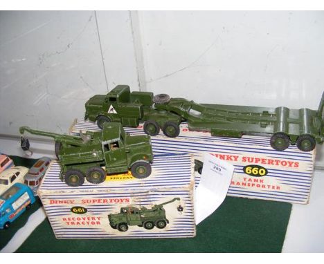 A boxed Dinky Supertoy 661 Recovery tractor with Tank Transporter