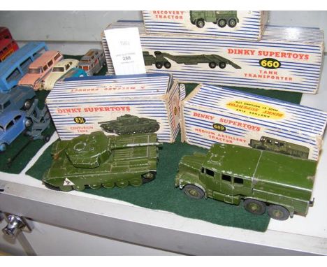 A boxed Dinky Supertoy 651 Centurion tank, together with Artillery Tractor