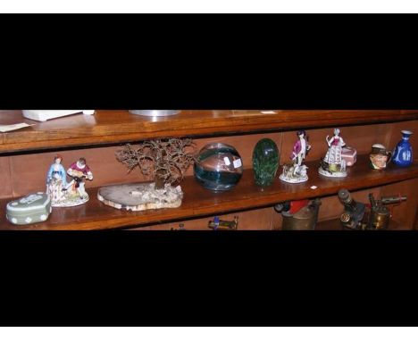 A Victorian glass dump, together with collectable ceramic ware