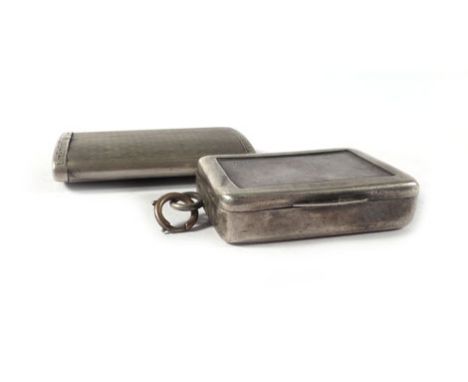 A late Victorian silver vesta case, maker AP, London 1896, l. 5.6 cm including suspension loop, together with a silver, parce