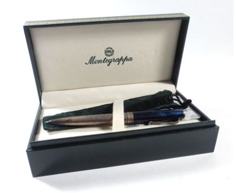 A Montegrappa boxed and cased silver and enamelled pencil