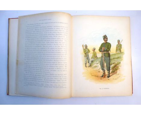 Richards W. : Her Majesty's Army - Indian and Colonial Forces, Nd. C.1890.  Large qto. Hb., Illustrated textured red-cloth, g