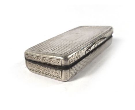 An early 19th century silver, parcel gilt and engine turned snuff container of rectangular form, Nathaniel Mills, Birmingham 