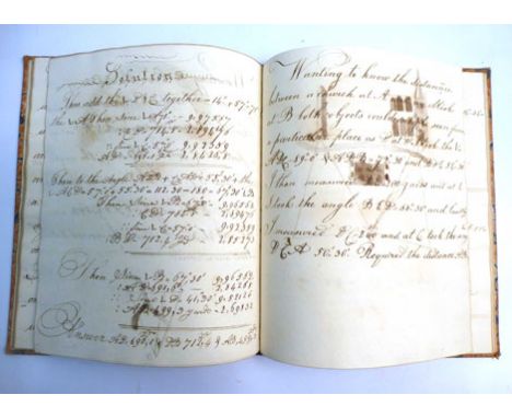 Pupil's Copy Book, 1827. A small qto. Hb. Qtr.bound note book with marbled boards used by one John Brabbins. The book is devo