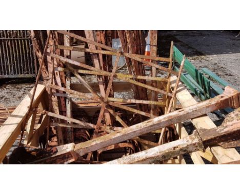 Lot of Post and Rail Fencing, including 73 x forked iron uprights, 10 x cross braces, 3 x entrance top posts, 2 x gates, 1 x 