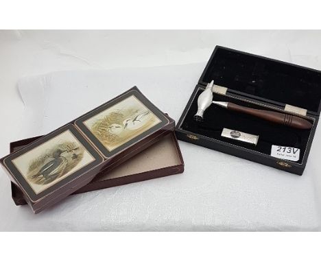 Solingen Rostfrei Pfeilring Knipp 9350 Vintage Cigar Cutter Made in Germany and an EPNS head hammer, 17cm long in case and La