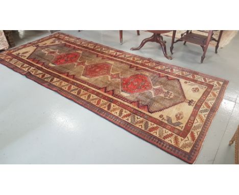Cream Ground Persian Hariz Runner of Northern Iran origin, traditional Hariz design (very long) 3.12m x 1.37m