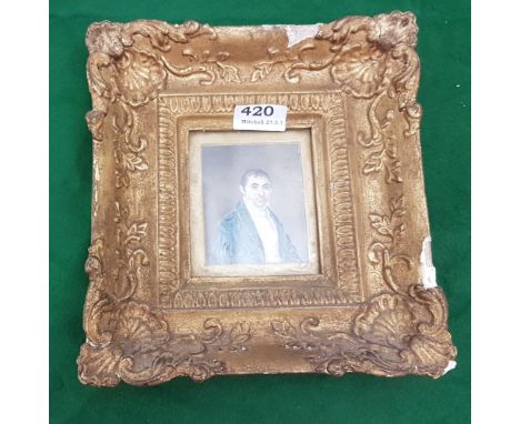 Irish Miniature – Portrait of Patrick Shannon, b 1752, 6th son of Patrick Shannon of Tullow, Co Carlow (more family details o