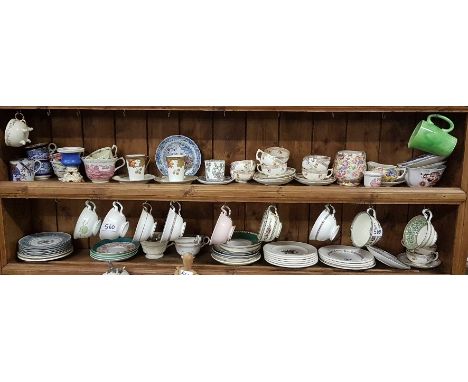 Collection of coloured Wedgewood - breakfast cups, saucers, side plates (various size and colour)
