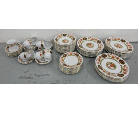 Modern Liling china Dinner Service – plates, side plates, soup bowls and 10-piece tea set, approx. 65 pieces in total 