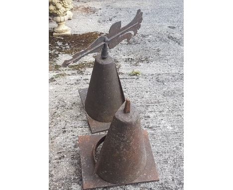 Cast iron Weathervane and a similar Weather Vane Base with no pointer (2)