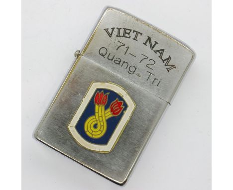 Vietnam War period Zippo lighter. Date coded on the base 1972. UK P&amp;P Group 1 (£16+VAT for the first lot and £2+VAT for s