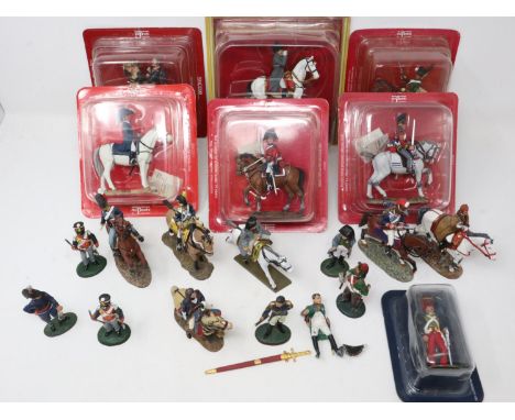 Napoleonic Wars: Del Prado cast metal painted figures, some on mounts, some unopened in blister packs. UK P&amp;P Group 2 (£2
