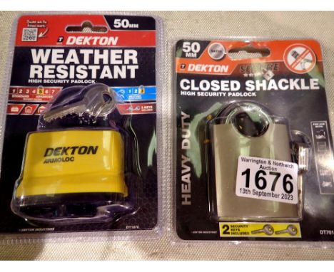 Two new unused padlocks. UK P&amp;P Group 1 (£16+VAT for the first lot and £2+VAT for subsequent lots) 