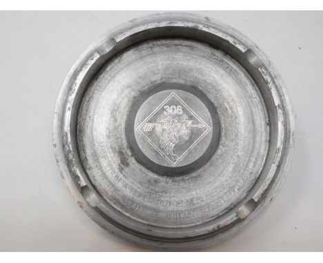 Battle of Britain commemorative ashtray made from a Spitfire piston with Polish 308 SQN logo. UK P&amp;P Group 1 (£16+VAT for