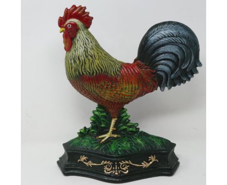 Cast iron doorstop in the form of a cockerel, H: 33 cm. UK P&amp;P Group 3 (£30+VAT for the first lot and £8+VAT for subseque