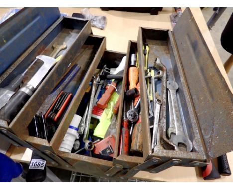 Cantilever tool box with a quantity of tools. Not available for in-house P&amp;P 